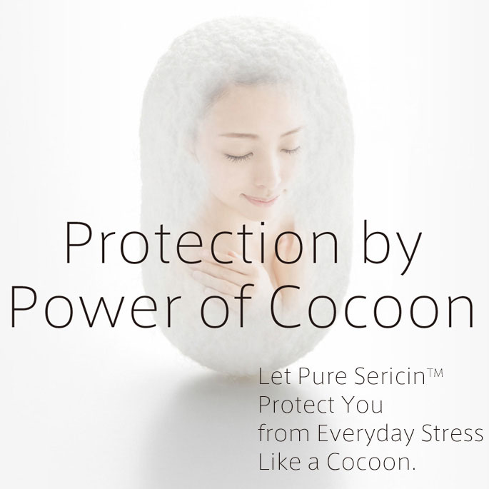 Let Pure SericinTM Protect You from Everyday Stress Like a Cocoon.