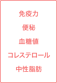 免疫力、便秘、血糖値、コレステロール、中性脂肪