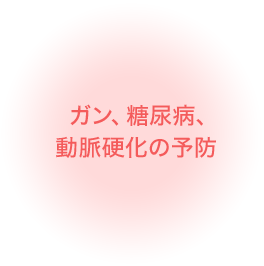 ガン、糖尿病、動脈硬化の予防